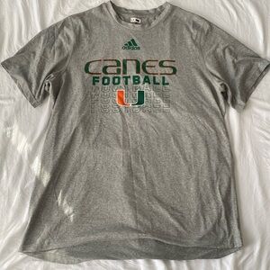 Team Issued large Miami hurricanes adidas tee